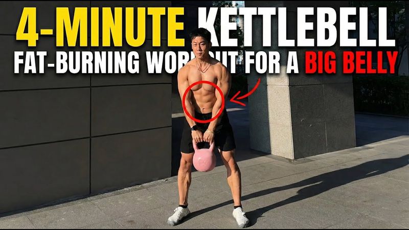 4-Minute Kettlebell Fat-Burning Workout for a Big Belly