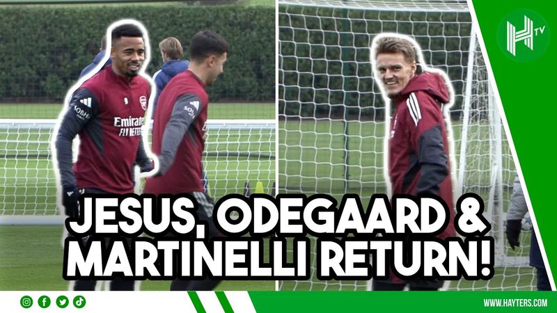 Jesus, Odegaard & Martinelli RETURN, Gyokeres OUT as Arsenal train ahead of Bayern