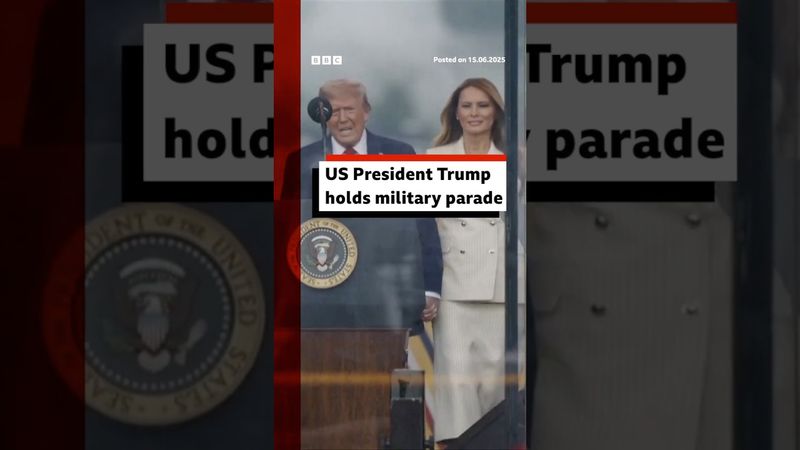 The military parade marked the 250th anniversary of the US Army. #US #Army #Parade #BBCNews