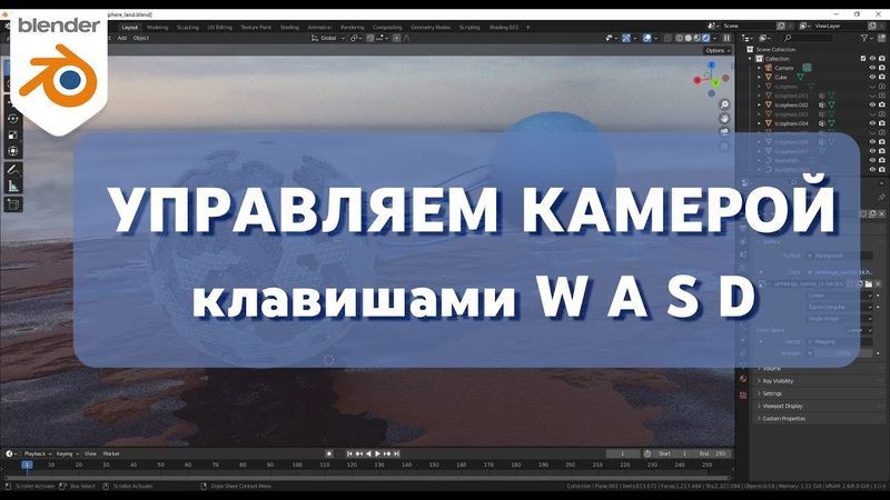 Нестандартный способ управление камерой клавишами WASD. Как летать в Blender. Основы Blender 3.0