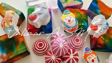 Circus theme crush 🎪🤡🐘🦁🎪 ASMR 🎪 Colorful dyed gym chalk 🎪 Satisfying 🎪