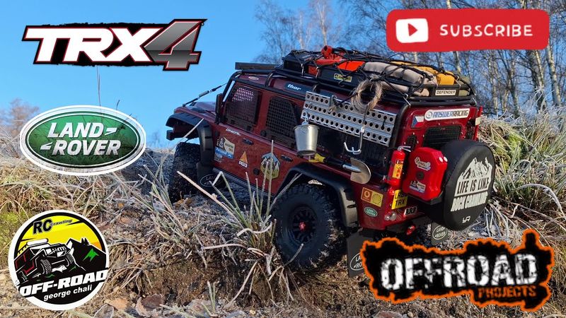 RC Traxxas trx4 scale 1/10 winter ride by the frozen lake