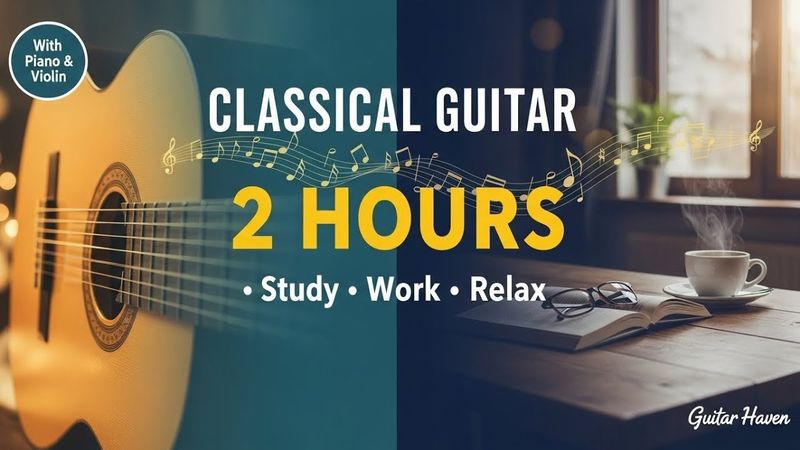 2 Hours Relaxing Guitar Music with Piano & Violin - Perfect for Study, Work & Cafe Ambience
