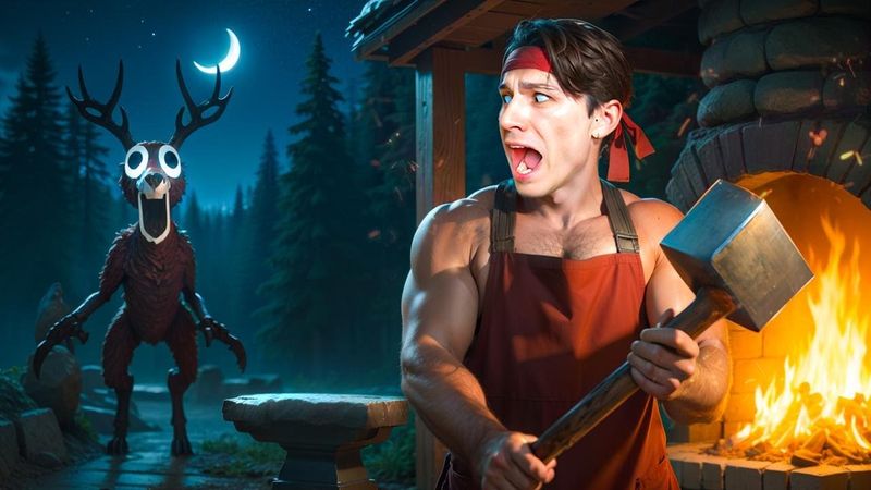 СТАЛ МОГУЧИМ КУЗНЕЦОМ, ОДОЛЕЛ ЛОСЯ КОНЦОМ!😭 ВЫЖИВАЮ В ЛЕСУ 99 НОЧЕЙ ЗА КУЗНЕЦА!😱