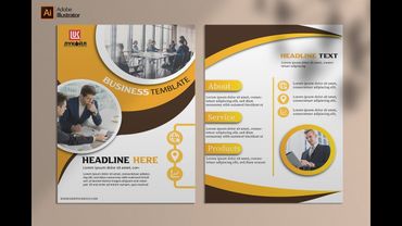 Create Brochure 2 Fold Business Design _ adobe illustrator tutorial