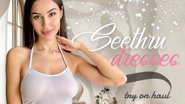 [4K] Carla Marini’s Bold Transparent Fashion Try-On - Chic & Modern Outfit Ideas!