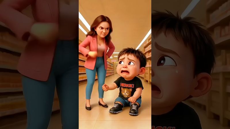 Mom, please buy me a Kinder Joy. #funny #cartoon #cute #animation #comedy #trending #ai #aivideo