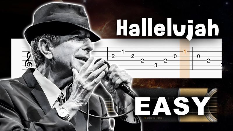 Hallelujah - Leonard Cohen - EASY Guitar tutorial (TAB)