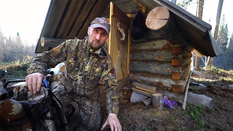 FOR BIG FISH ON THE TAIGAN FOREST RIVER IN A LOG CABIN