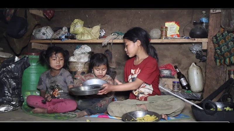 Feeing delicious food each other in village || Nepali village life