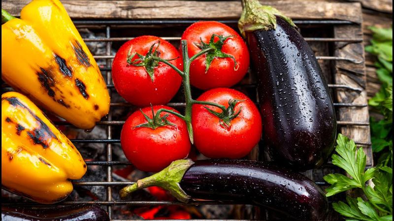 🥗Овощной салат на углях