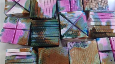 Stained chalk building blocks丨crunchy crispy丨三角晕染粉笔