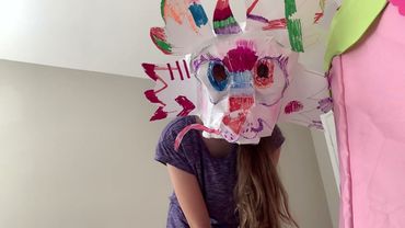 Sky (my dog )meets my fur suit (candy)