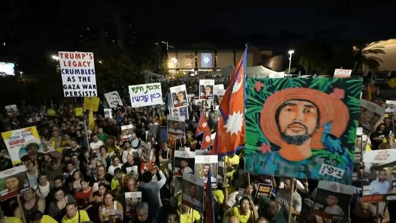 Israelis rally in Tel Aviv for release of hostages in Gaza | AFP