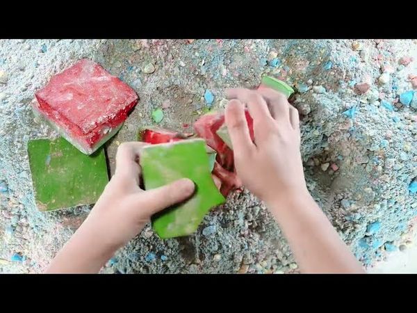 ASMR🎨18 Block Crispy Two-Tone Dyeing | Gym Chalk Crush | Sleep Aid | GC1