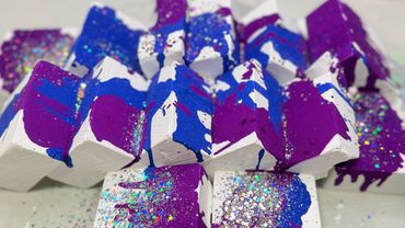 ASMR | Buttery Soft C1 topped with Blue And Purple pasted 😀| Oddly Satisfying | Gym Chalk ASMR