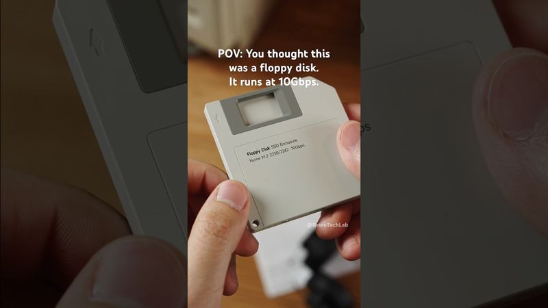 This floppy-style SSD case runs at 10Gbps.