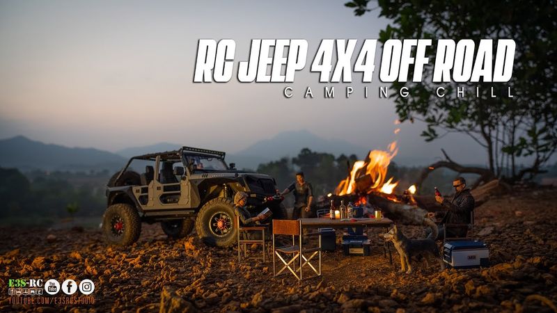 E3S-RC Jeep 4x4 Off Road | TRX-4 | FAB FOURS WRANGLER | RC OFF ROAD - CAMPING CHILL