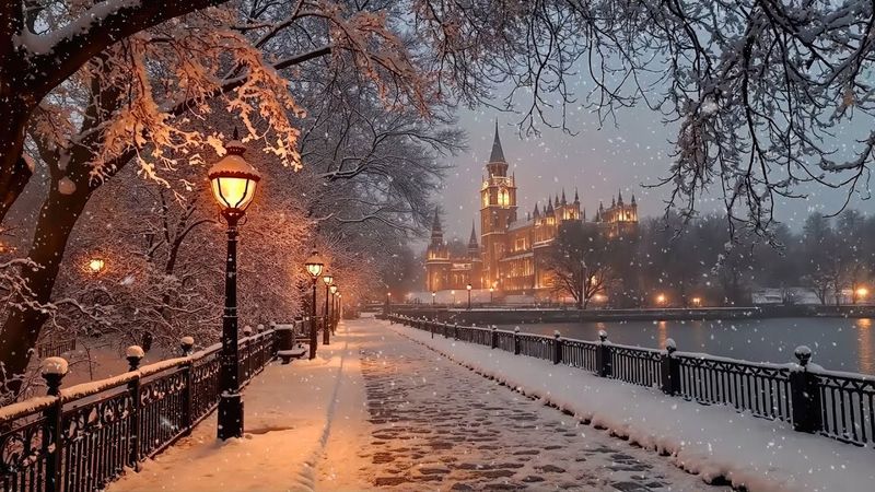 Walking Along a Snowy Road Toward an Ancient Castle | Moody Winter & Dark Academia Piano Solitude