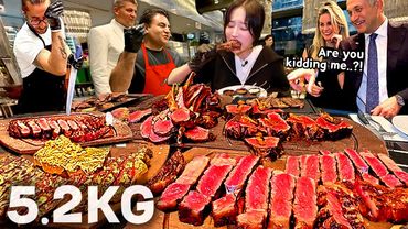我能吃完5.2公斤牛排吗?! 没人相信的伊斯坦布尔Salt Bae餐厅黄金牛排吃播!