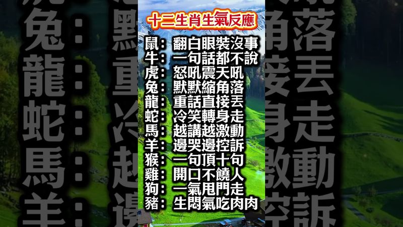 【十二生肖生氣反應】#生肖 #財運  #風水 #命理