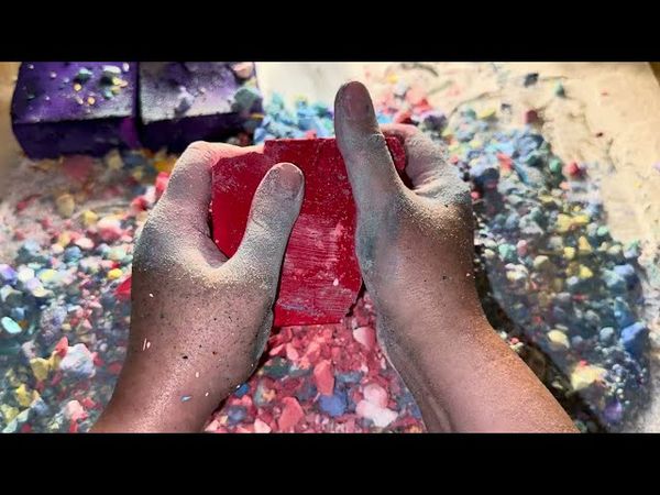 🎉🎉🎊 10x Fresh Crunchy Dyed Chalk 5K Celebration 🎉🎉🎊 #asmr #gymchalk #satisfying #5k #celebration