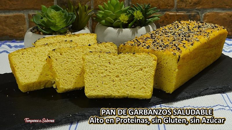 PAN DE GARBANZOS SALUDABLE ALTO EN PROTEINA SIN GLUTEN NI AZÚCAR DELICIOSO FÁCIL Solo 4 Ingredientes