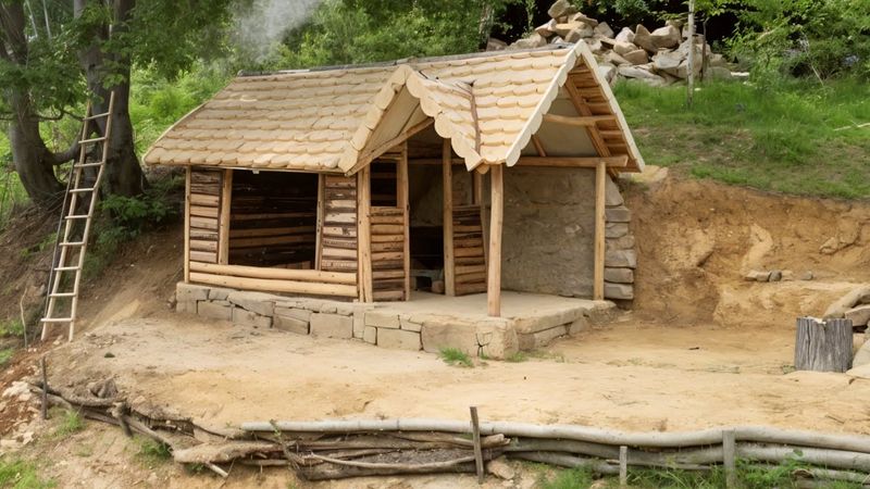 Built a House Far in the Mountains from Logs and Stones in 60 Days