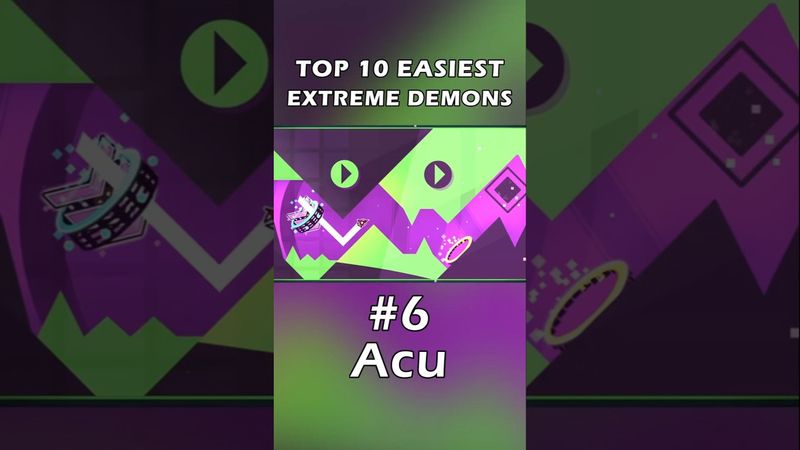 Top 10 EASIEST Extreme Demons in Geometry Dash 2.2 #shorts