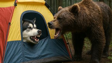 НАПАЛ МЕДВЕДЬ! ВЫЖИВАНИЕ с Собаками в лесу 24 часа