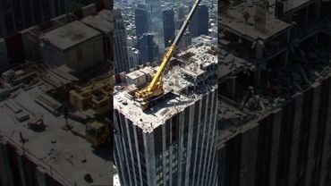 Эпичный снос небоскреба с высоты птичьего полета #демонтаж