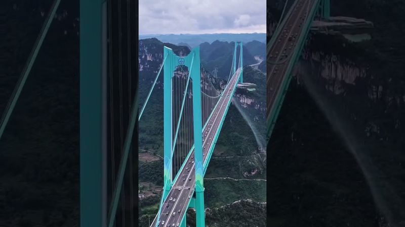 China unveils the world tallest bridge ever ! with over 2600 ft above the ground. #china #chinese