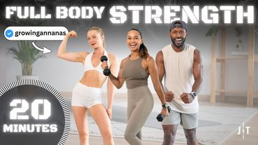 20 Minute Full Body Beginner Friendly Strength Workout ft. @growingannanas [No Repeat]