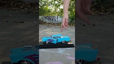 57 chevy crushed by heels #asmrcrush #diecastcars #highheelcarcrush #satisfying #modelcarcrush