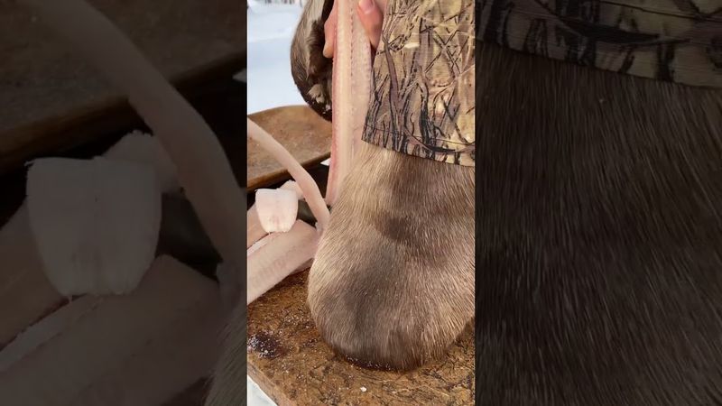 Строганина по северному🐟❄️рыбалка🙌еда на севере