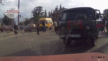 г. Старобельск, Луганская область. Правосеки напали на местных жителей, 2014 год