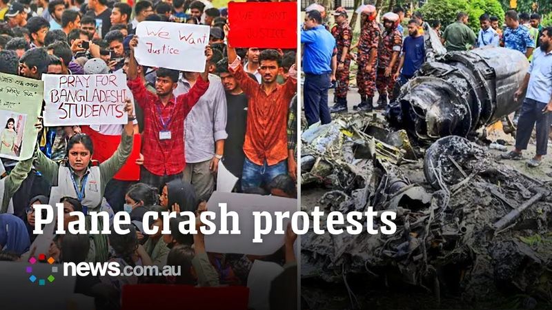 Protests break out after deadly Bangladesh jet crash