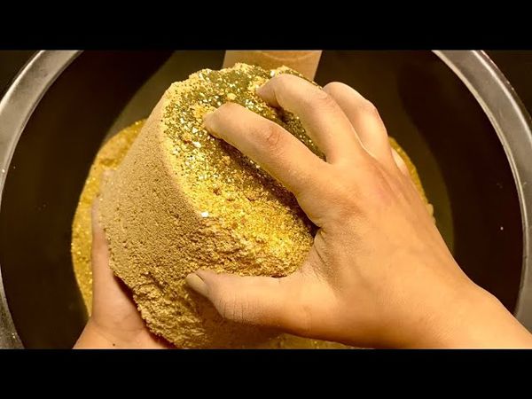 Asmr - dusty glitter mix - white and purple baking soda - silky mix