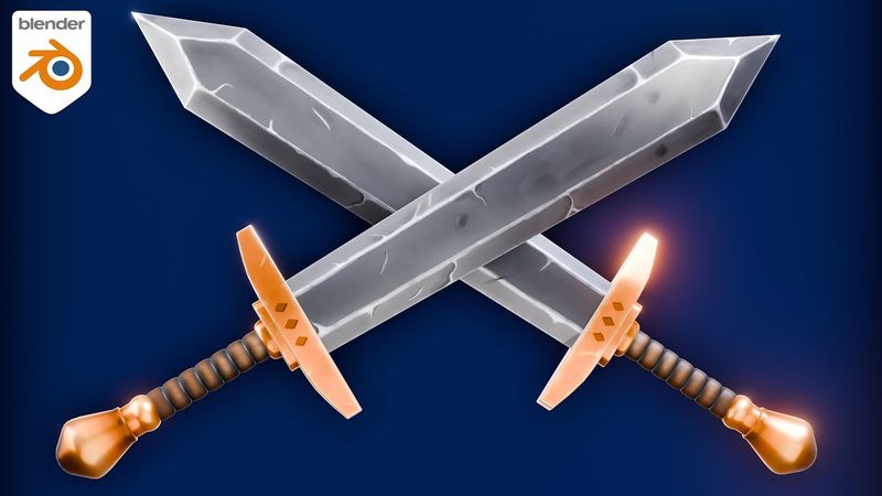 Stylized Hand Painted Sword ⚔️ (Blender Tutorial)