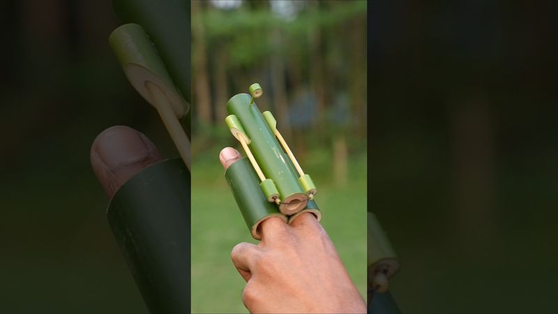 Bamboo Craft with new finger arrow #bamboo #Slingshots #Diy #Bambooart