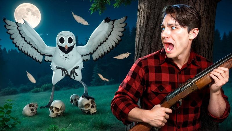 СОВА ЛЮДОЕД СЪЕЛА ЛЁНЮ НА ОБЕД!😱 ВЫЖИВАЮ 99 НОЧЕЙ В ЛЕСУ, УБЕГАЯ ОТ СОВЫ!😭