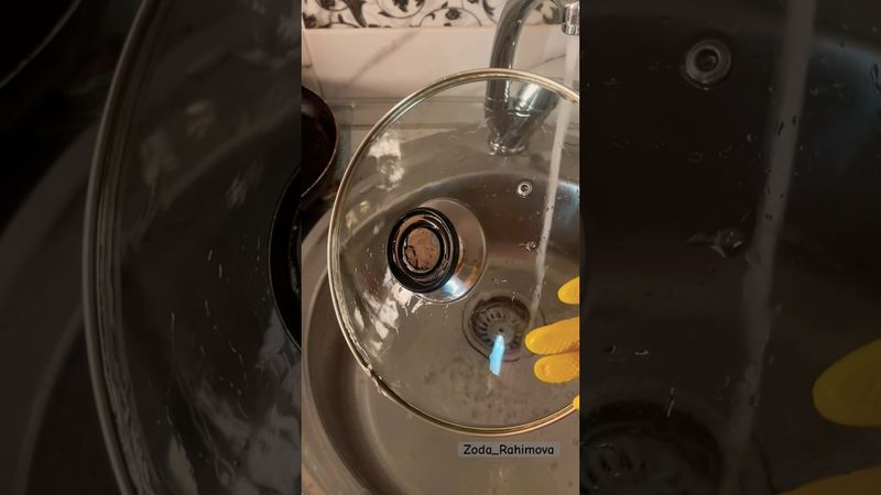 Bittada ish beradigan usul✅granit idishlani tozalimiz👍 #cleaning #home #reels  #cleaningmotivation