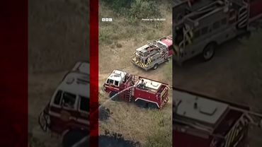Aerial footage shows aftermath of massive train derailment in Texas. #Texas #Train #BBCNews
