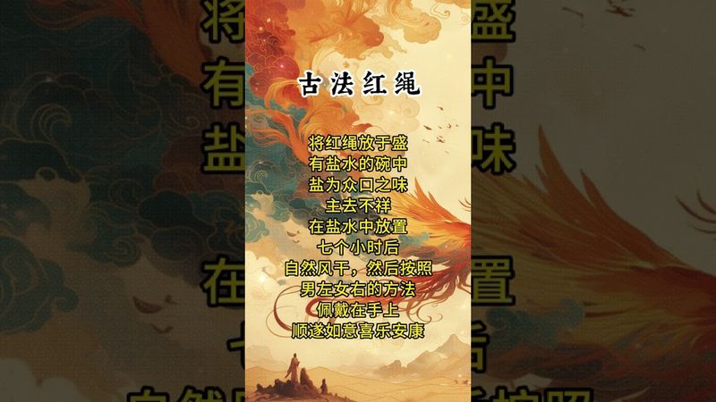《古法紅繩》此繩主去不詳！不管大人小孩！戴上後順心喜樂如意安康！#運勢 #正能量 #玄學 #風水 #祝由術 #國學文化 #道教文化 #玄學 #傳承文化 #民間傳說 #紅繩 #驅邪 #平安吉祥