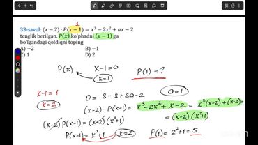 Ko'phadlar 4-5-test tahlili