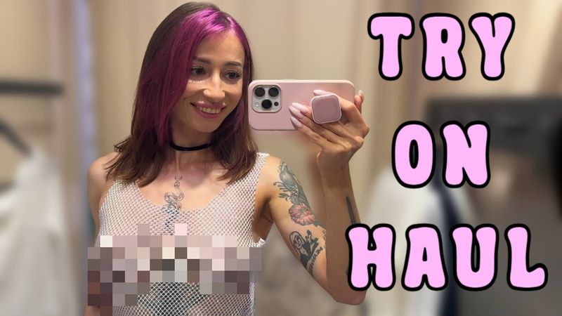 Transparent Try-on Haul | See through Sheer top with Xenia