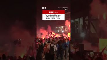 Napoli fans celebrate Serie A win in Naples. #Napoli #Naples #SerieA #BBCNews