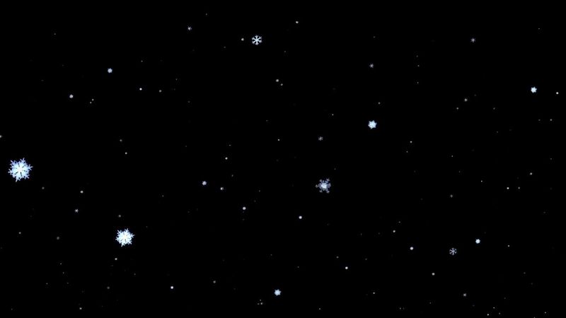 Футаж Снежинки падают