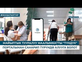 МАЙЫПТЫК ТУУРАЛУУ МААЛЫМКАТТЫ "ТҮНДҮК" ПОРТАЛЫНАН САНАРИП ТҮРҮНДӨ АЛУУГА БОЛОТ