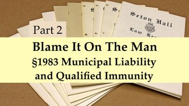 Blame It On The Man - §1983 Municipal Liability And Qualified Immunity - Part 2